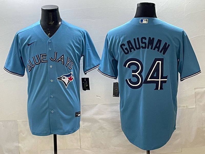 Men 2025 Nike Toronto Blue Jays #34 Gausman Light Blue Game MLB Jersey 014->toronto blue jays->MLB Jersey